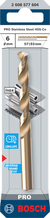 Bosch6 毫米 PRO 不銹鋼鑽頭.