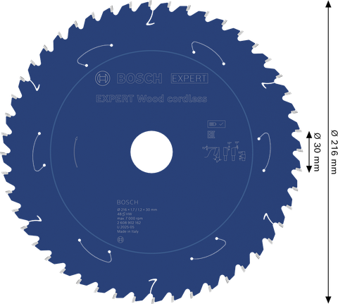 BoschEXPERT Wood 無線圓鋸片，48 齒。.