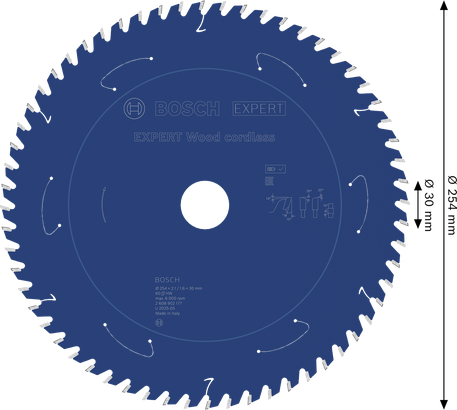 BoschEXPERT Wood 無線圓鋸片 254mm T60。