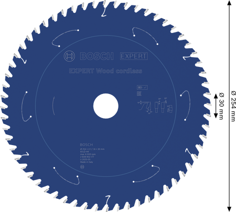 BoschEXPERT Wood 無線圓鋸片 254mm T60。.