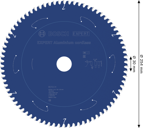 BoschEXPERT 鋁製無線圓鋸片，254 毫米。.