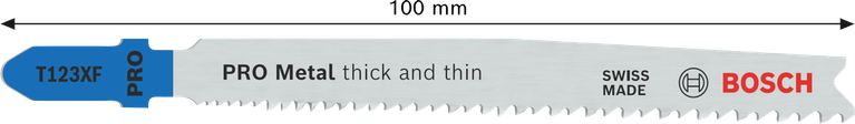 PRO Metal thick and thin T123XF 線鋸片,100 mm,3 件 Bosch曲線鋸鋸條適用於厚金屬和薄金屬。.