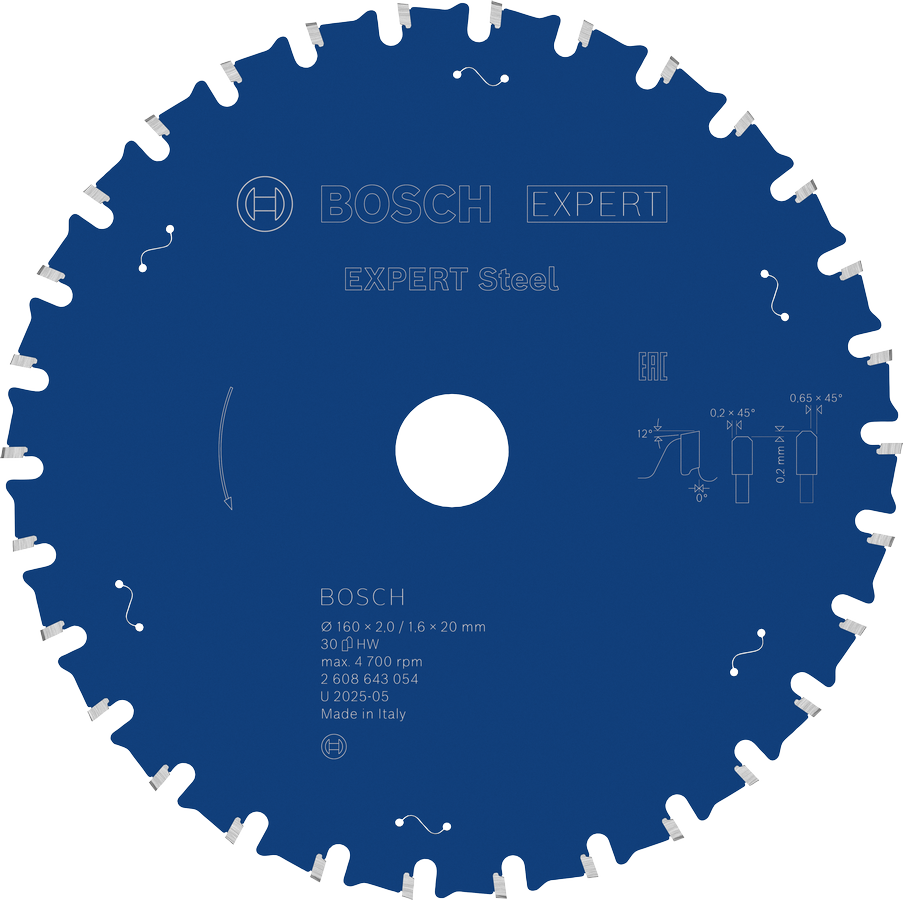 BoschEXPERT 鋼圓鋸片，160 mm T30。.