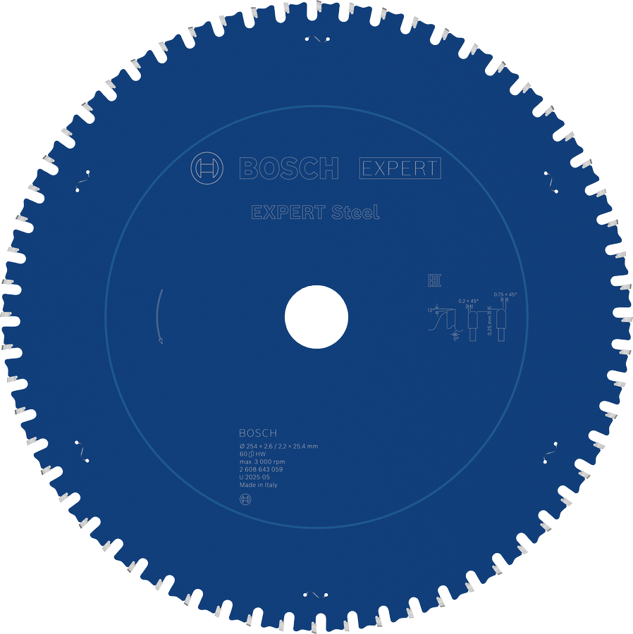 BoschEXPERT 鋼製圓鋸片,60 齒。.