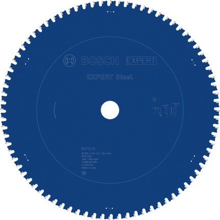 EXPERT Steel 鋼材圓鋸片,305 x 2.6/2.2 x 25.4 mm,T80 BoschEXPERT 鋼製圓鋸片,305 毫米 80 齒。.