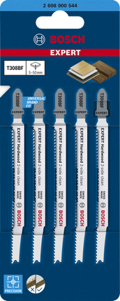Bosch EXPERT 硬木雙面清潔 T308BF 曲線鋸刀片套裝。.