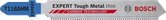 Bosch EXPERT 不鏽鋼 T118AHM 硬質合金曲線鋸刀片。