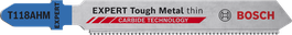 Bosch EXPERT Tough Metal T118AHM 曲線鋸刀片，硬質合金齒。.