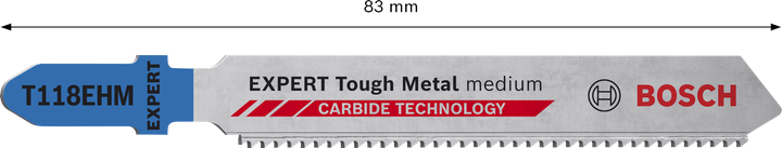 Bosch EXPERT Tough Metal T118EHM 曲線鋸刀片，硬質合金。