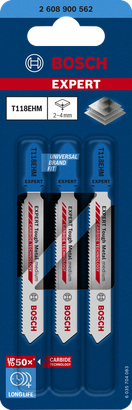 Bosch EXPERT Tough Metal T118EHM 曲線鋸刀片，硬質合金。