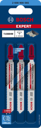 Bosch EXPERT 碳纖維清潔 T108BHM 曲線鋸刀片 3 件裝。.