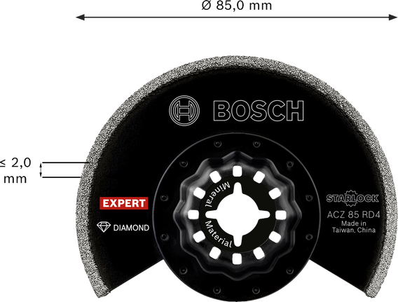 超耐久鑽石半圓鋸專業款 ACZ 85 RD4,85 mm Bosch ACZ 85 RD4 鑽石灌漿片刀片,85 mm。.
