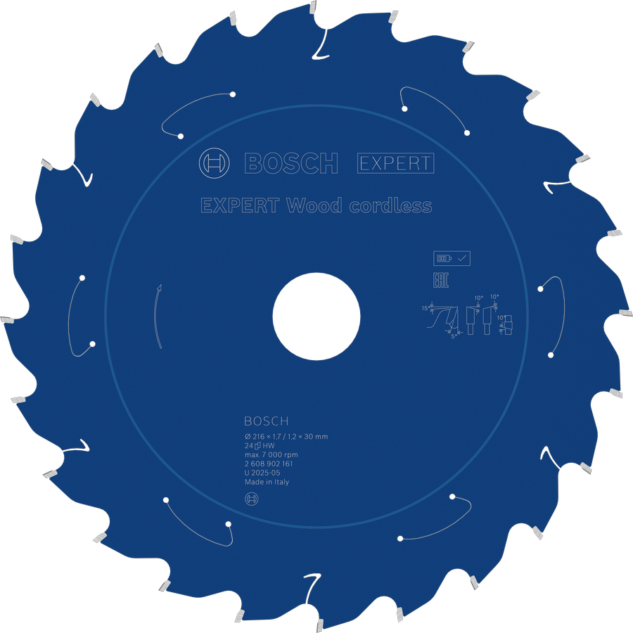 BoschEXPERT 木材無線圓鋸片，216 毫米 T24。.