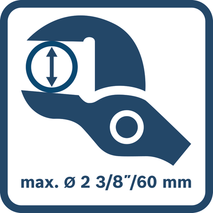 最大容量 2 3/8 英吋 60 毫米。