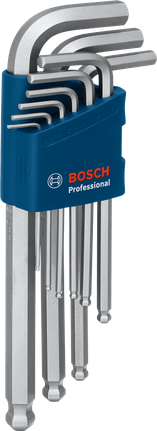 Bosch9件S2六角扳手套裝，藍色收納盒裝。