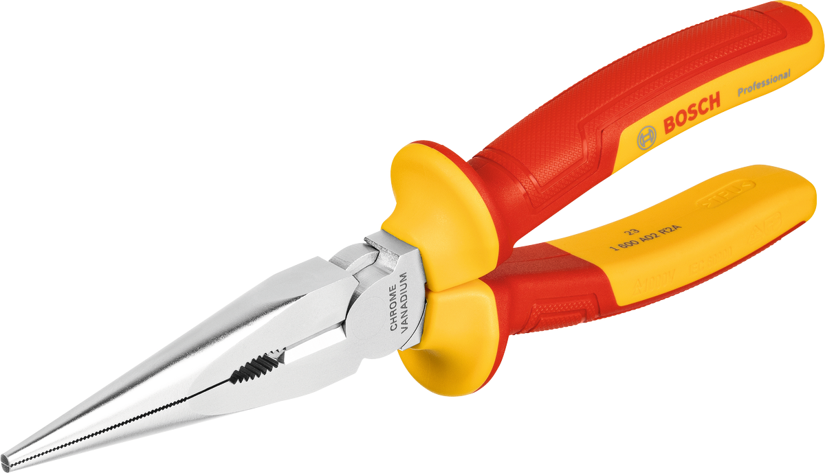 Bosch 200 毫米長嘴鉗，搭配絕緣手柄。