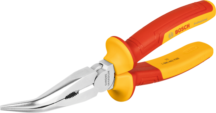 專業彎型 VDE 尖嘴鉗，40° 200 mm