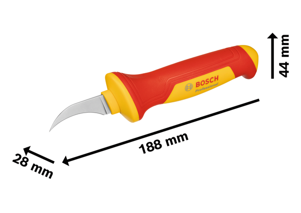BoschVDE認證剝線刀，附人體工學手柄。