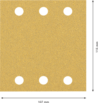 Bosch C470 砂紙，115x107 毫米，有 6 個孔。.