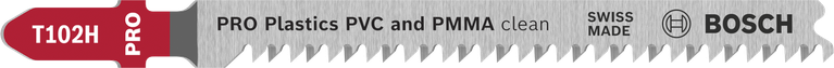 BoschT102H PRO 曲線鋸片，可乾淨俐落地切割 PVC 和 PMMA。