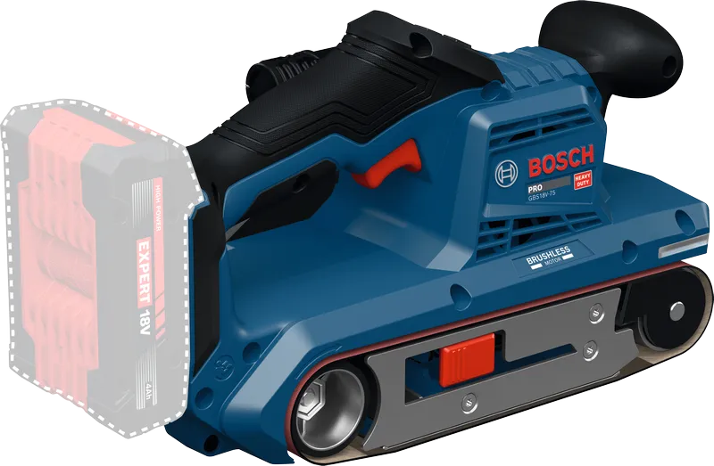 Bosch -75 帶式砂光​​機，附 18V 電池槽。