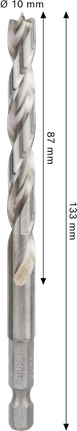 Bosch PRO Wood HSS 麻花鑽頭 10 mm。.