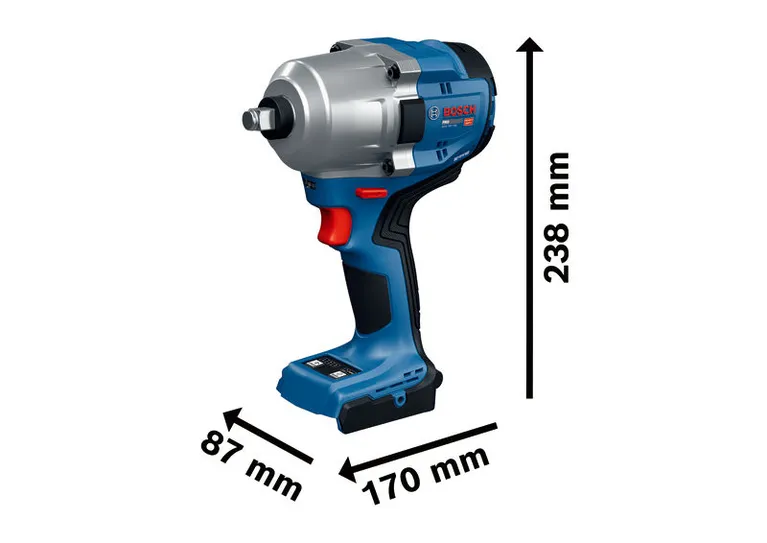 Bosch 18V-780 無線衝擊起子，尺寸規格。