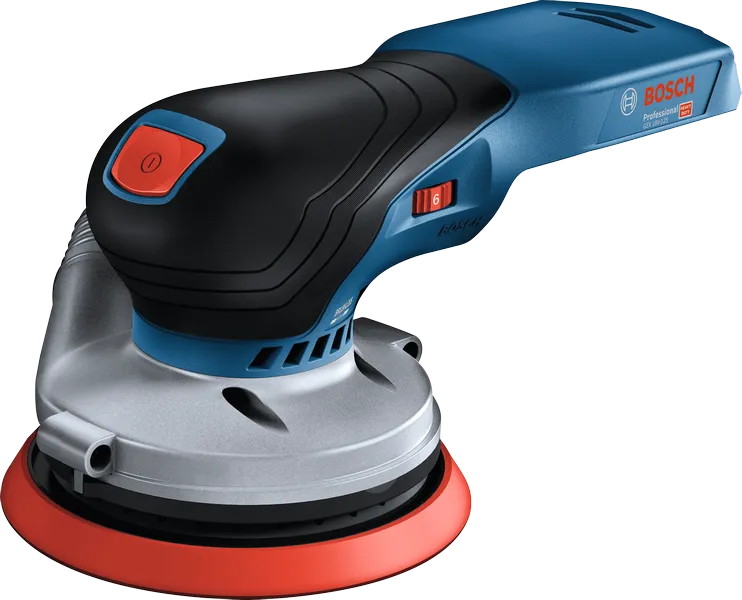 Bosch 18V-125 無線隨機軌道砂光機。