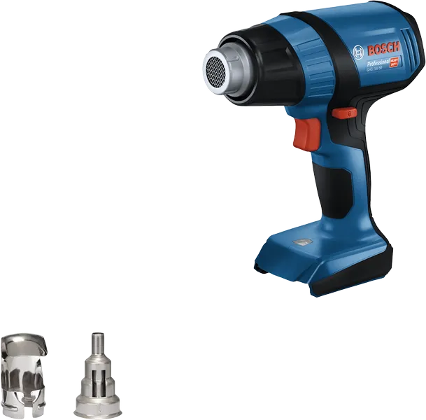 附噴嘴的BoschGHG 18V-50 無線熱風槍。