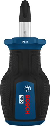 Bosch短柄螺絲起子 PH3 x 25 毫米，附人體工學手柄。