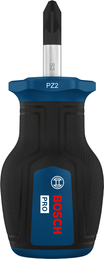 Bosch短柄螺絲起子 PZ2 x 25 毫米，附人體工學手柄。