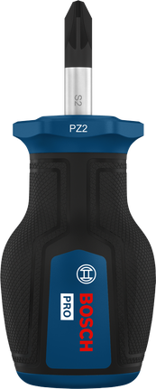 Bosch短柄螺絲起子 PZ2 x 25 毫米，附人體工學手柄。