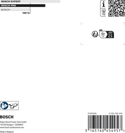 Bosch中型砂紙墊 125 毫米，附 8 個孔。