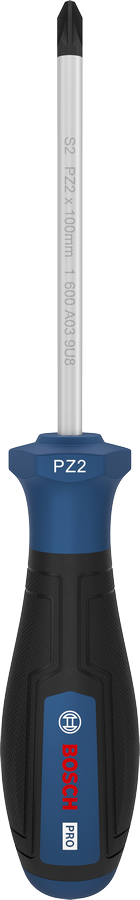 Bosch PZ2 x 100 毫米螺絲刀，附人體工學手柄。