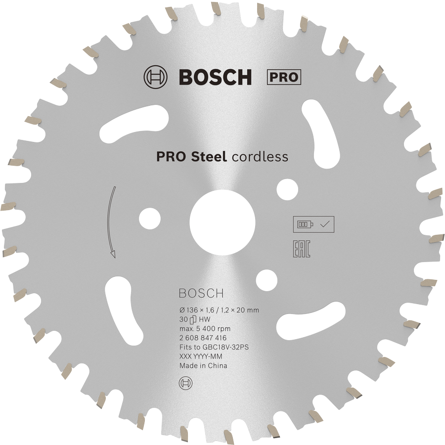 Bosch鋼製無線鋼筋切割圓鋸片。