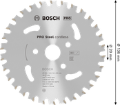 Bosch Steel 無線 136 公釐鋼筋切割刀片。
