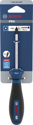 Bosch PH1 x 75 毫米螺絲刀，附人體工學手柄。