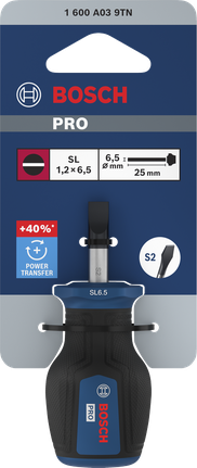 Bosch短柄螺絲起子 SL 1.2 x 6.5 x 25 mm。