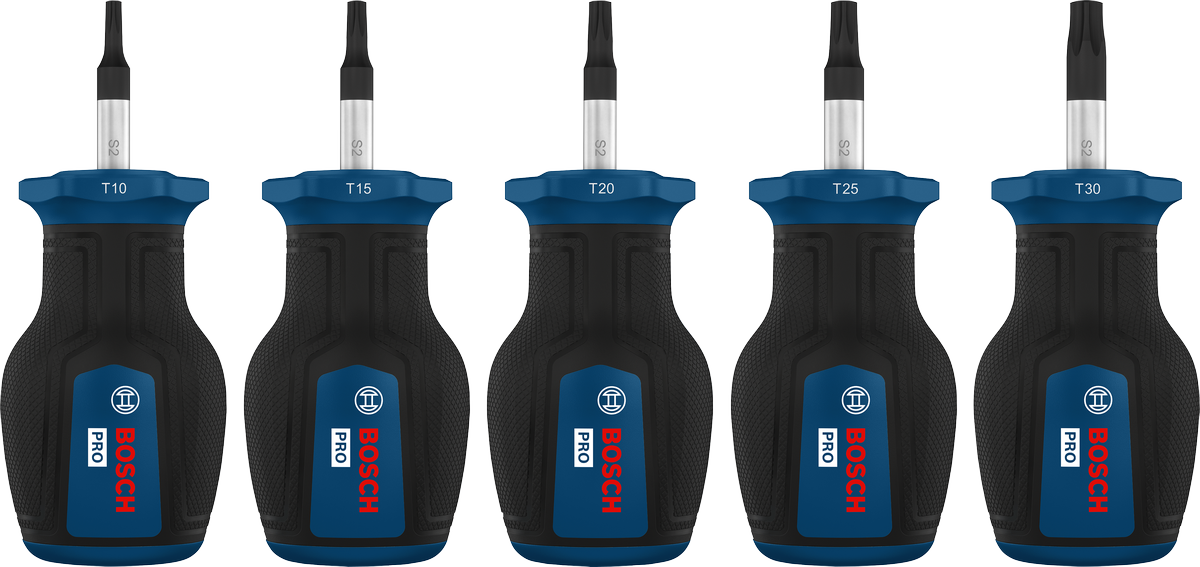 Bosch短柄螺絲起子 TX 套裝 5 件，附 S2 軸。