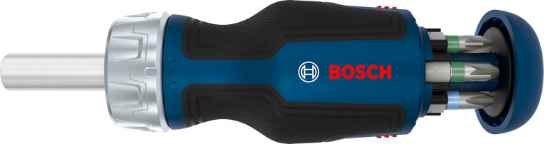 Bosch短柄棘輪螺絲刀，附6個批頭彈匣。