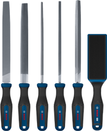 Bosch銼刀套裝 5 件套，含 PRO 銼刀刷和多組分手柄。