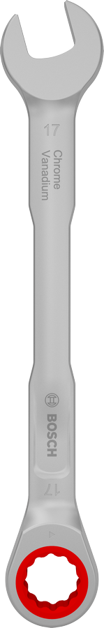 Bosch17 毫米棘輪組合扳手，鉻釩鋼材。