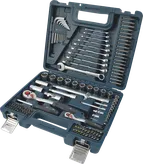 Bosch手動工具混合套裝 134 件，藍色工具箱裝。