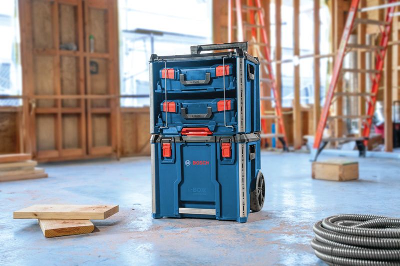 BoschL-BOXX Contractor Rack 2 搬運箱系統。