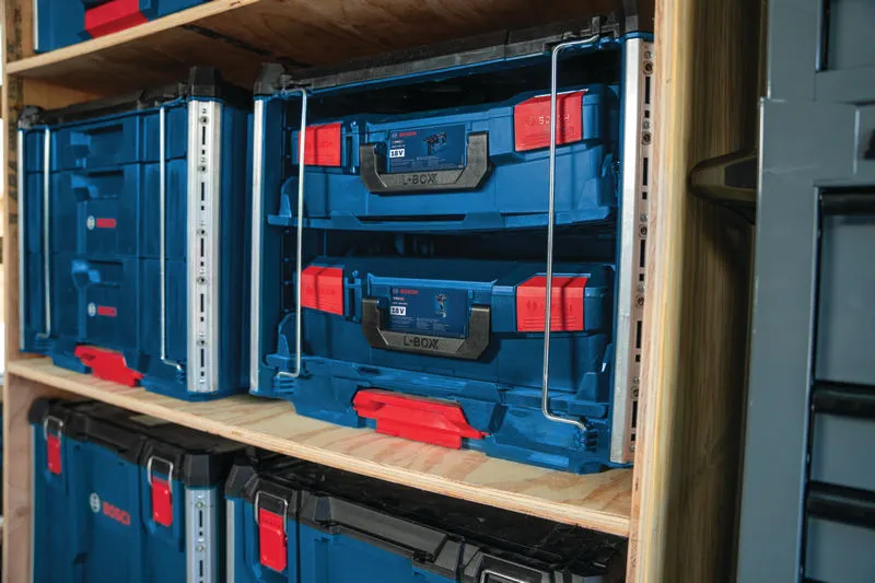 BoschL-BOXX Contractor Rack 2 搬運箱系統。