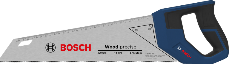 Bosch手鋸 400 毫米 11 TPI，用於精確切割木材。