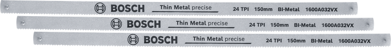 Bosch150 毫米雙金屬鋼鋸條 24 TPI，適用於薄金屬。