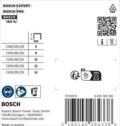 Bosch扁線釘 57/14 型，14 毫米長。