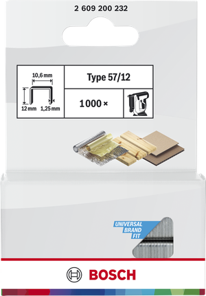 Bosch扁平金屬釘 57/12 型，適用於訂書機。