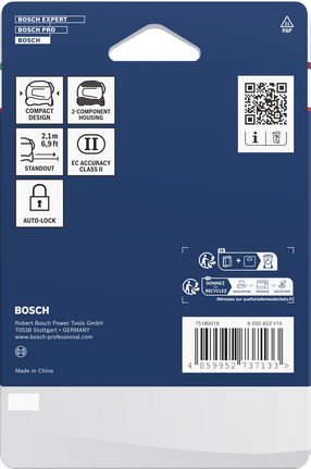 Bosch5 公尺自動鎖定捲尺，設計緊湊。